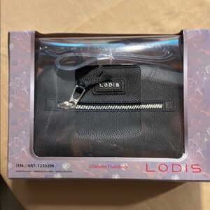 NIB Lodis Navy Italian Leather Crossbody Bag